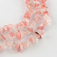 Cherry Quartz Glass Beads Strands, Chip, 4~10x4~6x2~4mm, Hole: 1mm, about 210pcs/strand, 35.4 inch(G-R192-12)