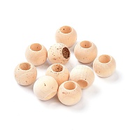 (Defective Closeout Sale)Wooden Beads, Undyed, Round, BurlyWood, 19x15.5mm, Hole: 9.5mm, about 650pcs/1000g(WOOD-XCP0001-21)