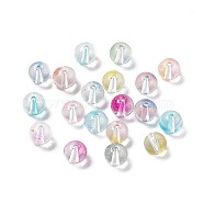 Transparent Glass Beads, Round, Mixed Color, 10x9~9.5mm, Hole: 1.6mm, about 806pcs/1000g(GLAA-P029-09)