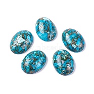 Synthetic Turquoise Cabochons, Dyed, Oval, 25~25.5x18~18.5x7.2mm(G-L502-18x25mm-12A)