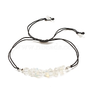 Opalite Chips Braided Bead Bracelet, Gemstone Adjustable Bracelet for Women, Inner Diameter: 5/8~3-5/8 inch(1.6~9.3cm)(BJEW-JB08019-02)