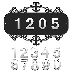 CREATCABIN DIY House Number Kits, including Iron Wall Mounted Address Plaques and Resin Mailbox Number Stickers, Mixed Color, Address Plaques: 200x300x1.5mm, Stickers: 69~70x29~54x9mm(AJEW-CN0001-41)