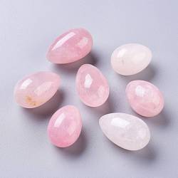 Natural Rose Quartz Egg Stone, Pocket Palm Stone for Anxiety Relief Meditation Easter Decor, 34.5~41.5x25x25mm(G-Z012-02B)