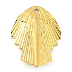 304 Stainless Steel Pendants, Golden, Leaf, 32x22.5x5mm, Hole: 1.8mm(STAS-P355-01F-G)
