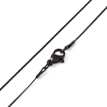 304 Stainless Steel Serpentine Chain Necklace for Men Women, Electrophoresis Black, 19.69 inch(50cm)