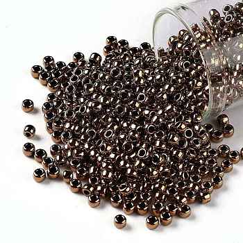 TOHO Round Seed Beads, Japanese Seed Beads, (221) Bronze, 8/0, 3mm, Hole: 1mm, about 1110pcs/50g