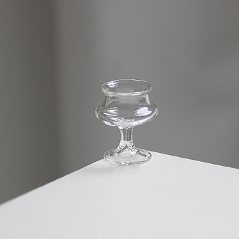 Glass Miniature Goblet Ornaments, Micro Landscape Garden Dollhouse Accessories, Pretending Prop Decorations, Clear, 21x25mm