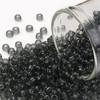 TOHO Round Seed Beads, Japanese Seed Beads, (9B) Transparent Gray, 8/0, 3mm, Hole: 1mm, about 10000pcs/pound
