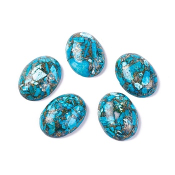 Synthetic Turquoise Cabochons, Dyed, Oval, 25~25.5x18~18.5x7.2mm