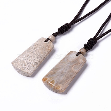 Rosy Brown Fossil Coral Necklaces