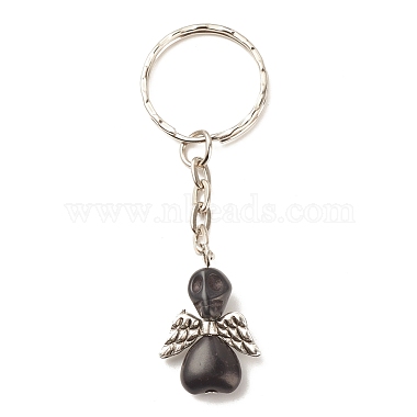Black Angel & Fairy Synthetic Turquoise Keychain