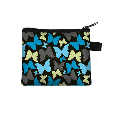Dark Cyan Butterfly Polyester Clutch Bags