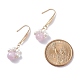 Round Natural Kunzite & Shell Pearl Beads Dangle Earring(EJEW-TA00038-02)-4