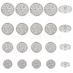 20Pcs 4 Styles 1-Hole Zinc Alloy Shank Buttons, with Rhinestone, Flat Round, Platinum, 15~22x6.5~7mm, Hole: 2mm, 5pcs/style(BUTT-OC0001-68)