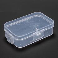 Polypropylene(PP) Bead Storage Container, Mini Storage Containers Boxes, with Hinged Lid, Rectangle, Clear, 6.8x4.5x2.1cm, Inner Size: 6.4x4.1cm(CON-S043-004)