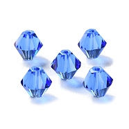 K9 Glass, Imitation Austrian Crystal Beads, Faceted, Bicone, Cornflower Blue, 6x6x6mm, Hole: 0.9mm(GLAA-R001-08-11)