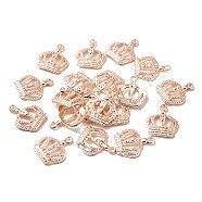 Tibetan Style Alloy Pendants, Crown, Cadmium Free & Lead Free, Rose Gold, 23.5x20x3.5mm, Hole: 2.5mm, about 427pcs/750g(TIBE-S309-18RG-RS)