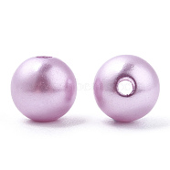 Spray Painted ABS Plastic Imitation Pearl Beads, Round, Plum, 8x9.5mm, Hole: 1.8mm, about 2080 pcs/500g(OACR-T015-05B-12)
