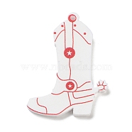 Opaque Acrylic Pendants, Boot, Red, 33x24x2mm, Hole: 1.2mm(MACR-Z001-01B)