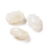 Opaque Acrylic Beads, Glitter Beads, Oval, Floral White, 18.5x13.5x9mm, Hole: 1.8mm, about 515pcs/500g(OACR-E015-07H)