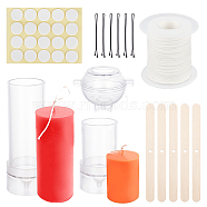 Olycraft DIY Candle Making Tools, with Plastic Candle Molds, Eco-Friendly Candle Wick, Iron Hair Bobby Pins Simple Hairpin, Paper Stickers and Birch Wood Craft Ice Cream Sticks, Clear, 4.5x6.1x4.6cm, 1pc(DIY-OC0005-75)