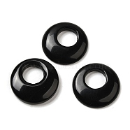 Natural Obsidian Pendants, Donut/Pi Disc Charms, 27.5~28x4.5~5.5mm(G-T122-76A)