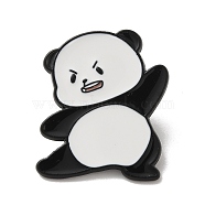 Panda Enamel Pin, Alloy Brooch for Backpack Clothes, White, 29.5x27x2mm(JEWB-P036-A08)