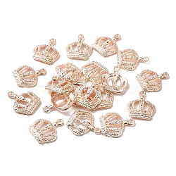 Tibetan Style Alloy Pendants, Crown, Cadmium Free & Lead Free, Rose Gold, 23.5x20x3.5mm, Hole: 2.5mm, about 427pcs/750g(TIBE-S309-18RG-RS)