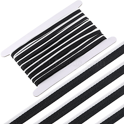 10 Yards Polyester Ribbons, for Garment Accessories, Black, 3/8 inch(11mm)(OCOR-GF0003-25F)