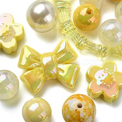 Acrylic Beads, Mixed Shapes, Yellow, 8~51x8~51x6~27.5mm, Hole: 1.8~3.8mm(OACR-YW0001-70B)