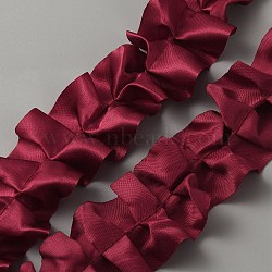 3.28 Feet Polyester Ruffled Ribbons, Pleated Lace Ribbons, Dark Blue, 1-3/4 inch(45mm), about 1.09 Yards(1m)/Strand(SRIB-WH0011-087B)