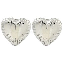 Non-Tarnish 304 Stainless Steel Stud Earrings for Women, Heart, Stainless Steel Color, 14x15mm(EJEW-S227-40P)