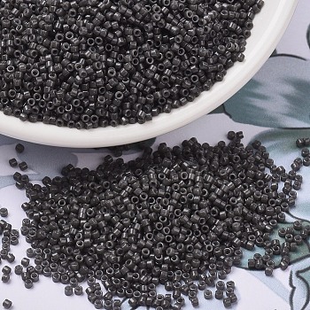 MIYUKI Delica Beads, Cylinder, Japanese Seed Beads, 11/0, (DB2368) Duracoat Opaque Dyed Charcoal, 1.3x1.6mm, Hole: 0.8mm, about 2000pcs/10g