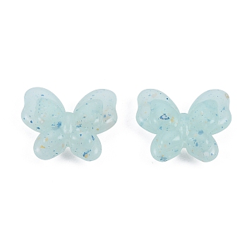 Marbled Stone Style Opaque Acrylic Beads, Butterfly, Light Blue, 17.5x21x6mm, Hole: 1.8mm
