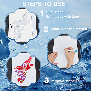 US 1 Set PET Hollow Out Drawing Painting Stencils(DIY-MA0001-39A)-4