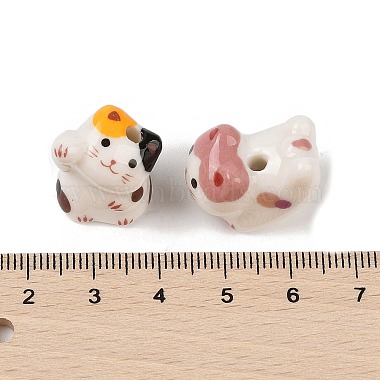 perles de porcelaine imprimés faits à la main(PORC-A026-02)-3