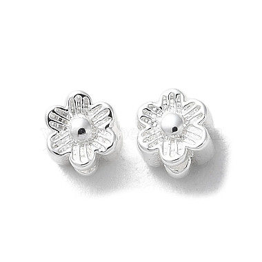 925 Sterling Silver Plated Flower Brass Beads