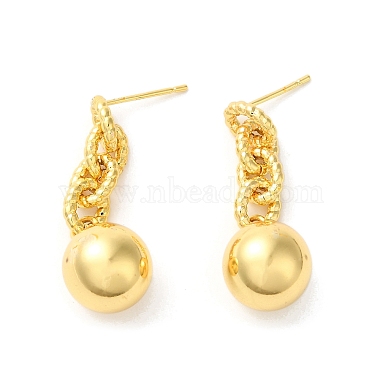 Rack Plating Brass Stud Earrings(EJEW-U012-05G)-2