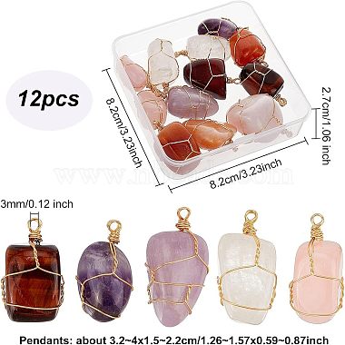 12Pcs Natural Gemstone Pendants(FIND-FG0001-60)-2