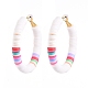 Boucles d'oreilles créoles heishi en laiton de style femmes de basket-ball(X-EJEW-JE04083-01)-1