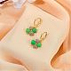Four Leaf Clover Hoop Earrings Alloy Huggie Hoop Earrings Green Shamrock Hoop Earrings Rhinestone Hoop Earrings St Patrick's Day Ear Jewelry Gift for Women(JE1083A)-4