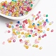 Placage de couleur mélangée à facettes rondes acrylique séparateurs perles(X-PL400)-1