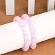 Dyed Natural Selenite Round Beaded Stretch Bracelets for Women(G-U005-02I)-3