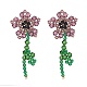 Boucles d'oreilles pendantes imitation cristal autrichien fleur de vie(EJEW-TA00029-03)-1