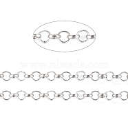 Brass Rolo Chains, Belcher Chains, Soldered, Long-Lasting Plated, with Spool, Cadmium Free & Nickel Free & Lead Free, Platinum, 4x1.2mm, about 92m/roll(CHC-S008-002B-P)