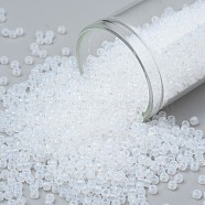TOHO Round Seed Beads, Japanese Seed Beads, (1141) Translucent White, 11/0, 2.2mm, Hole: 0.8mm, about 1110pcs/10g(X-SEED-TR11-1141)