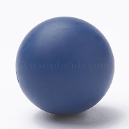 Food Grade Eco-Friendly Silicone Beads, Round, Marine Blue, 8~10mm, Hole: 1~2mm(SIL-R008A-51)