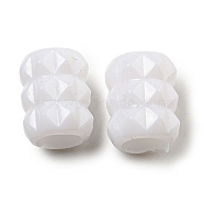 Opaque Acrylic European Beads, Large Hole Beads, Column, White, 12x10mm, Hole: 6mm, about 1250pcs/500g(SACR-L007-008D)