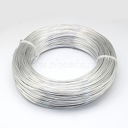 Round Aluminum Wire, Flexible Craft Wire, for Beading Jewelry Doll Craft Making, Silver, 17 Gauge, 1.2mm, 140m/500g(459.3 Feet/500g)(AW-S001-1.2mm-01)
