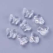Transparent Glass Beads, Faceted, Butterfly, Clear, 8x10x5.5mm, Hole: 1mm(GLAA-P037-02A-28)